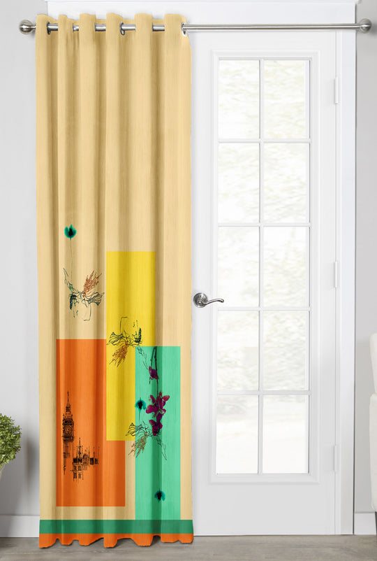 Ultimate Trends Premium Polyester Modern Curtain For Home Décor Multi Color , 1 Piece