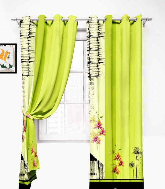 Ultimate Trends Premium Polyester Modern Curtain For Home Décor Lime Green color, 1 Piece