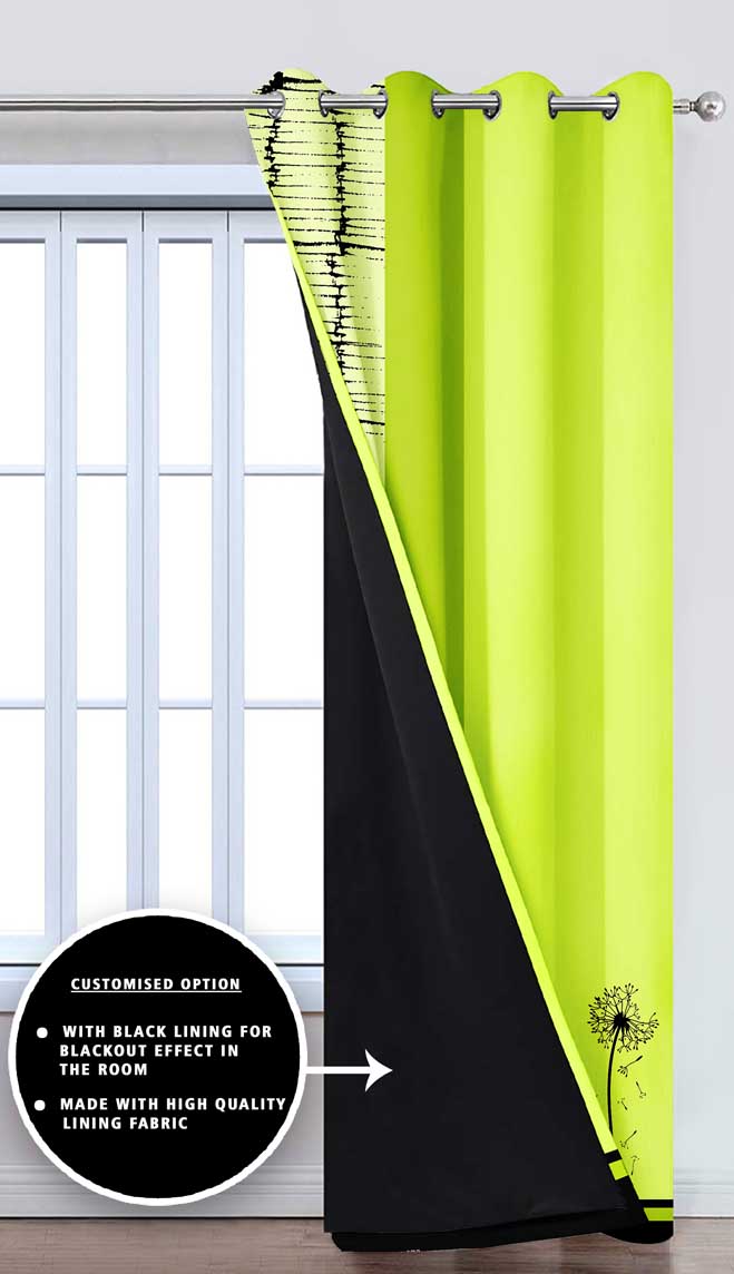 Ultimate Trends Premium Polyester Modern Curtain For Home Décor Lime Green color, 1 Piece