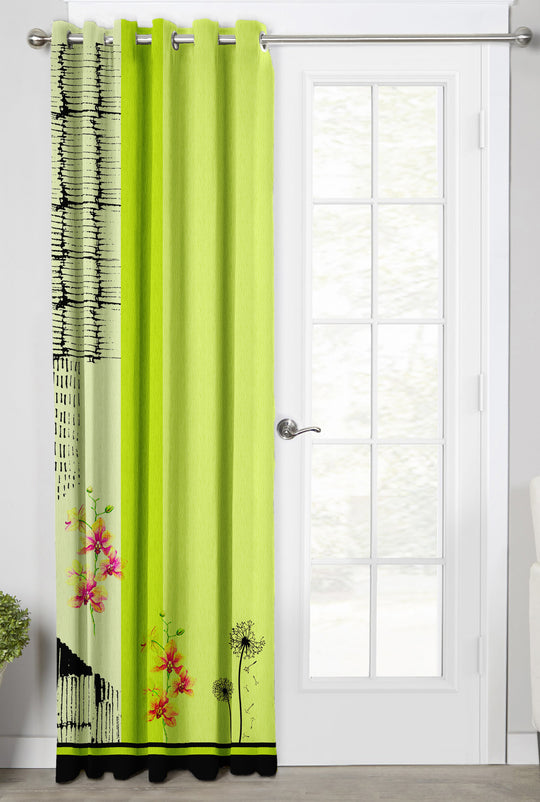 Ultimate Trends Premium Polyester Modern Curtain For Home Décor Lime Green color, 1 Piece