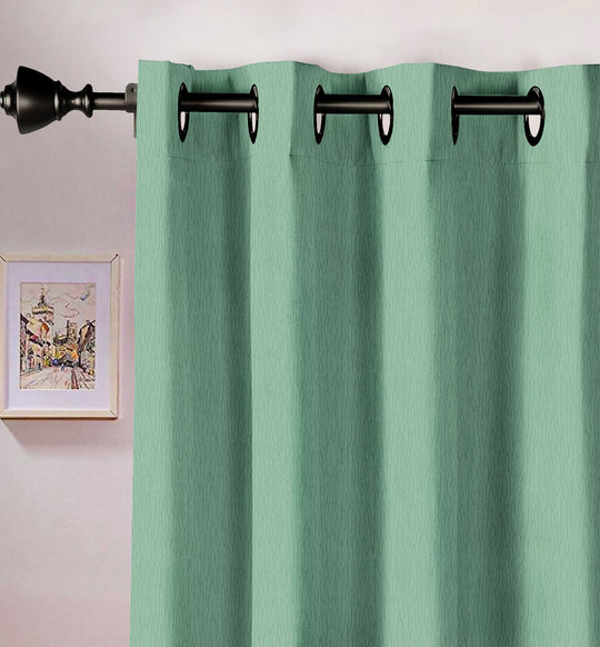 Ultimate Trends Premium Polyester Modern Curtain For Home Décor Fern Green and Yellow color, 1 Piece