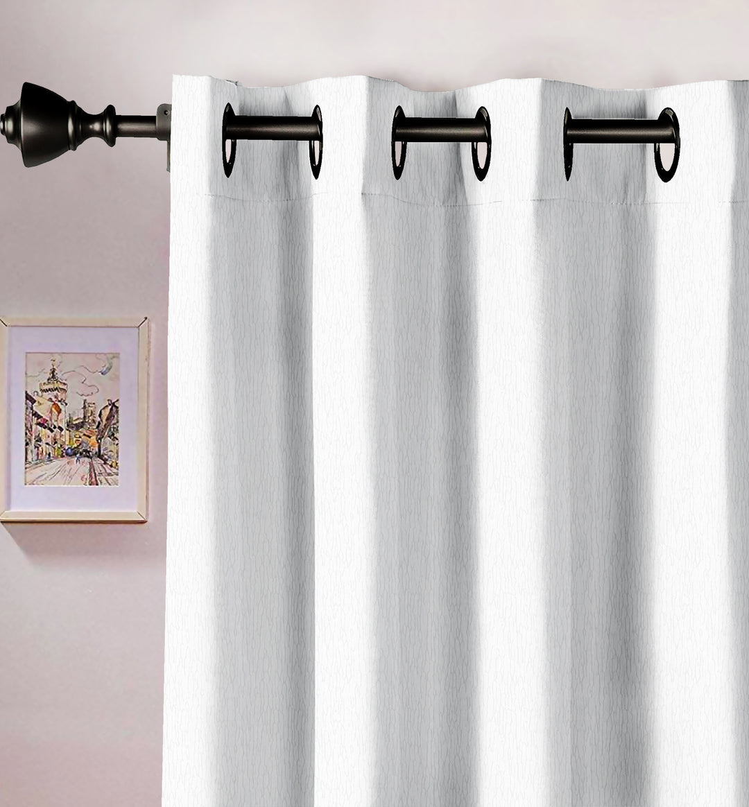 Ultimate Trends Premium Polyester Modern Curtain For Home Décor White and Red color, 1 Piece