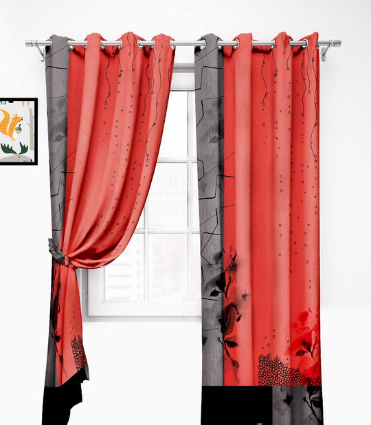 Ultimate Trends Premium Polyester Modern Curtain For Home Décor Orange Color, 1 Piece