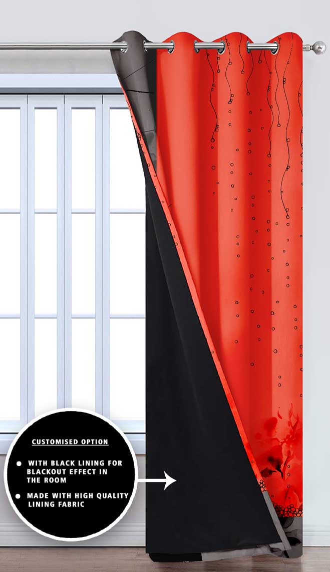 Ultimate Trends Premium Polyester Modern Curtain For Home Décor Orange Color, 1 Piece