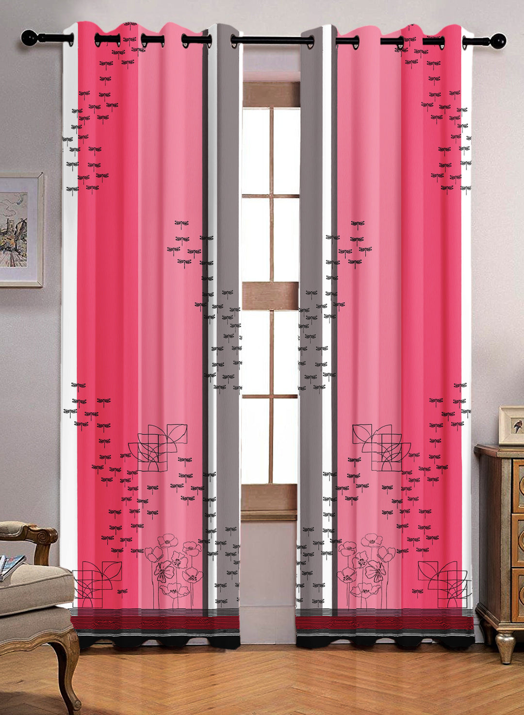 Ultimate Trends Premium Polyester Modern Curtain For Home Décor Pink color, 1 Piece