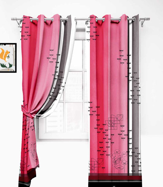 Ultimate Trends Premium Polyester Modern Curtain For Home Décor Pink color, 1 Piece