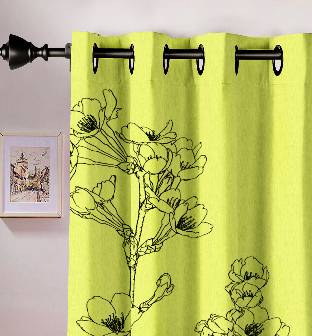 Ultimate Trends Premium Polyester Modern Curtain For Home Décor Yellow color, 1 Piece