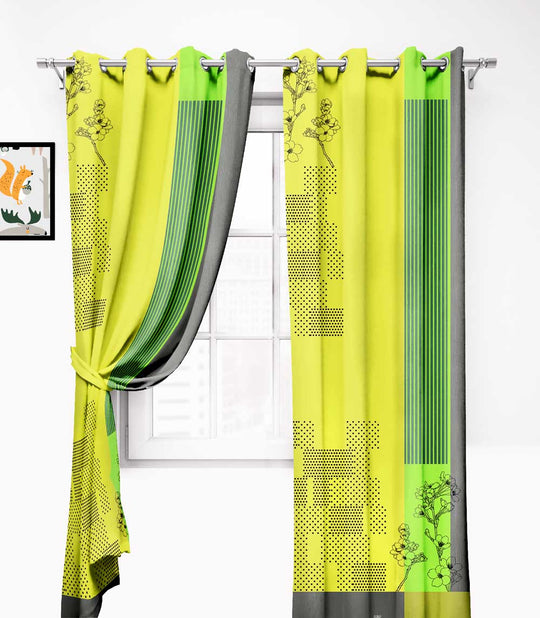 Ultimate Trends Premium Polyester Modern Curtain For Home Décor Yellow color, 1 Piece