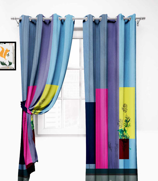 Ultimate Trends Premium Polyester Modern Curtain For Home Décor Multi color, 1 Piece