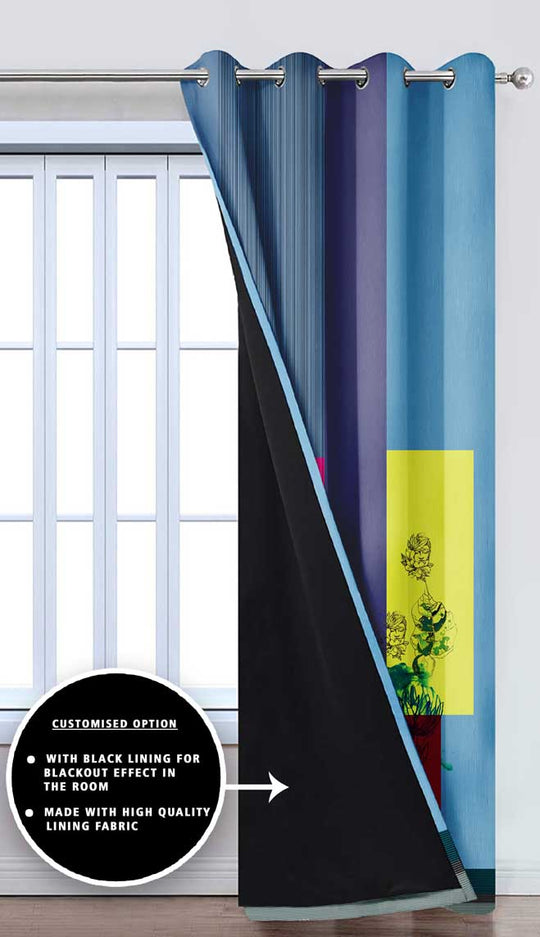 Ultimate Trends Premium Polyester Modern Curtain For Home Décor Multi color, 1 Piece