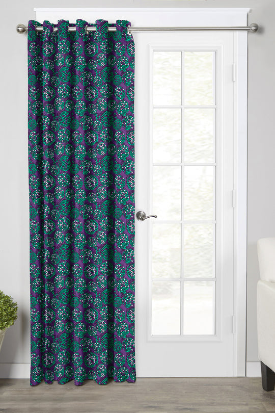 Ultimate Trends Premium Polyester Fancy Floral Curtain For Home Décor Teal Color, 1 Piece