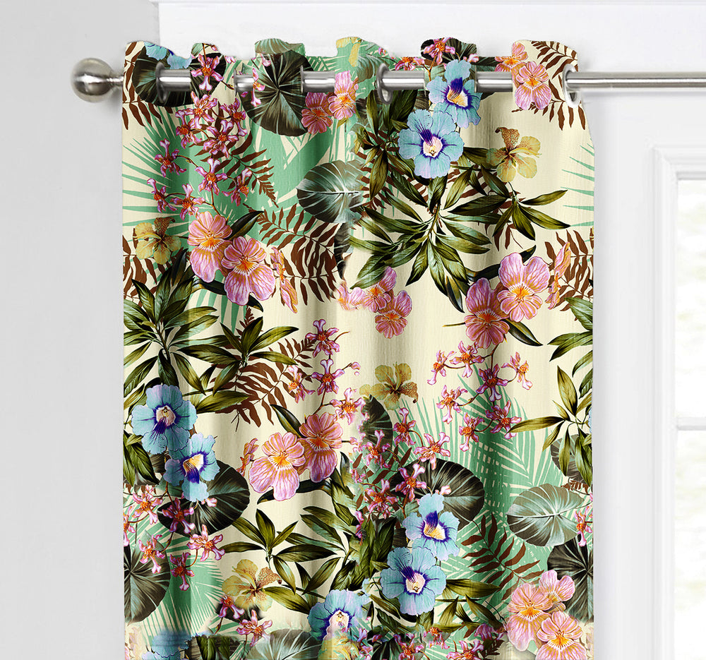 Ultimate Trends Premium Polyester Fancy Floral Curtain For Home Décor Multi Color, 1 Piece