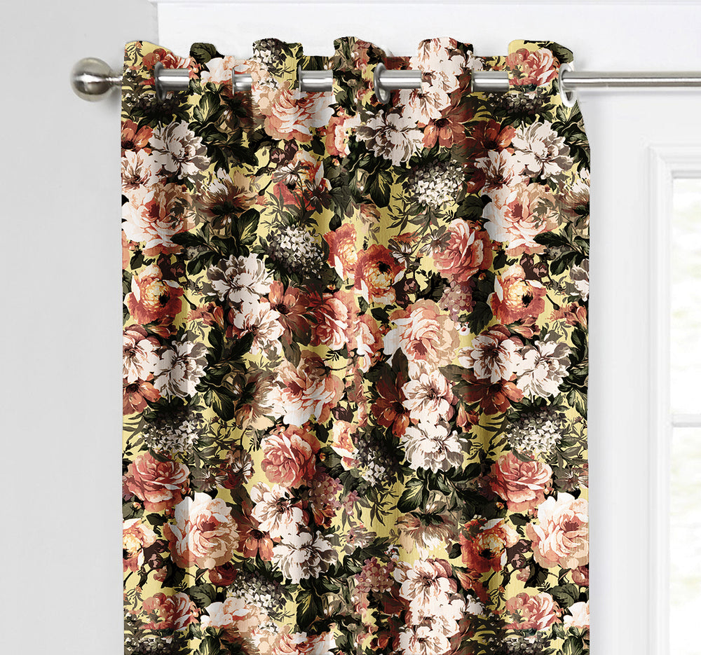 Ultimate Trends Premium Polyester Fancy Floral Curtain For Home Décor Multi Color, 1 Piece