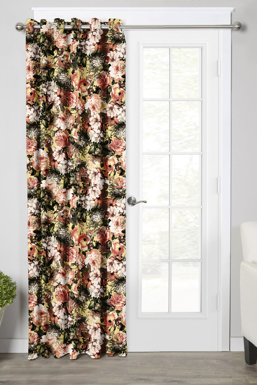 Ultimate Trends Premium Polyester Fancy Floral Curtain For Home Décor Multi Color, 1 Piece