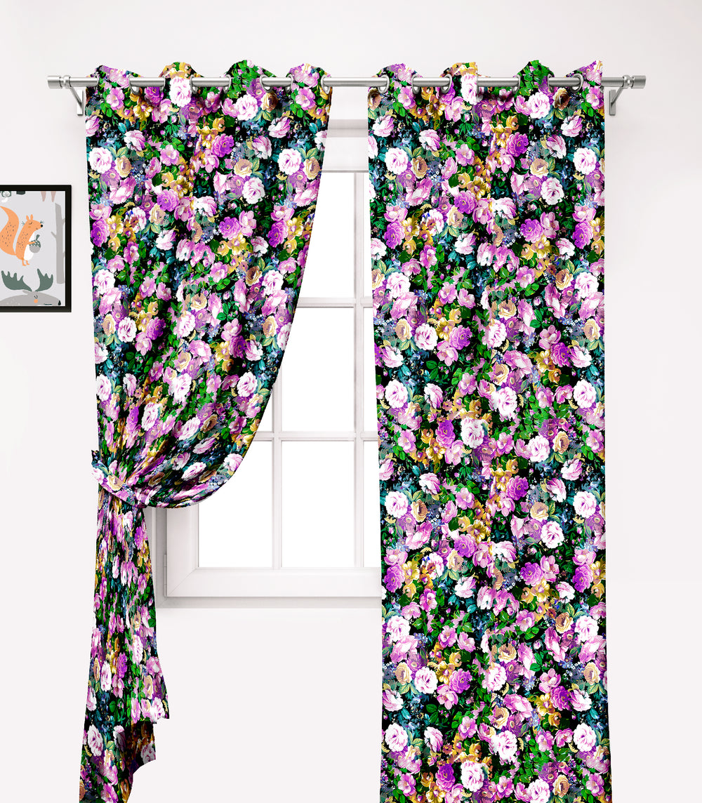 Ultimate Trends Premium Polyester Fancy Floral Curtain For Home Décor Multi Color, 1 Piece