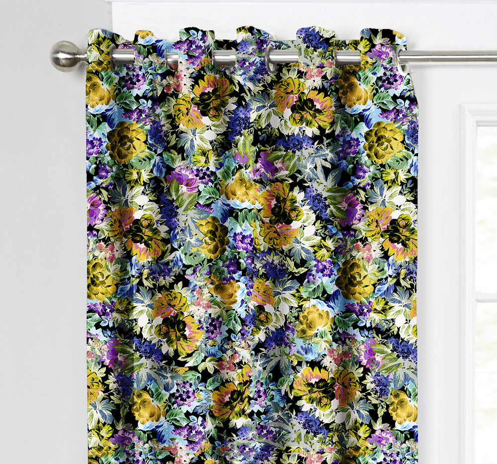 Ultimate Trends Premium Polyester Fancy Floral Curtain For Home Décor Multi Color, 1 Piece