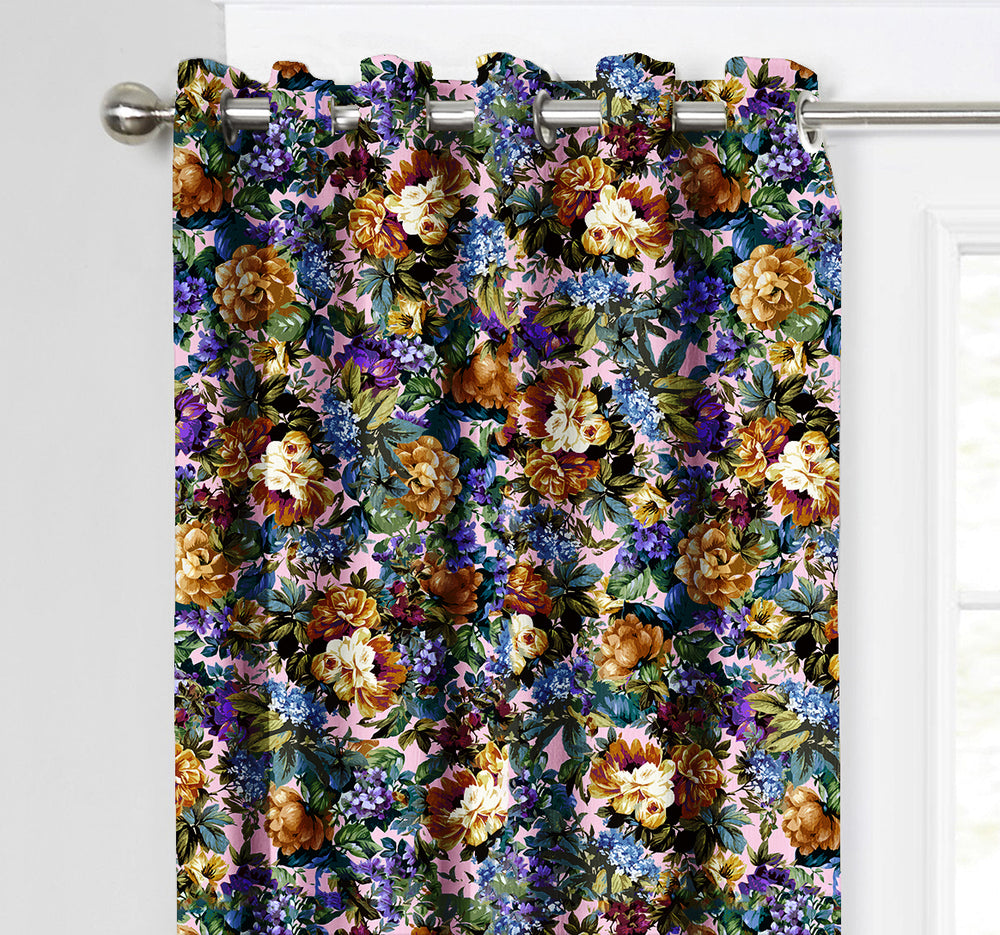 Ultimate Trends Premium Polyester Fancy Floral Curtain For Home Décor Multi Color, 1 Piece