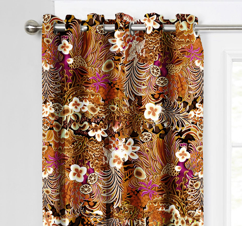 Ultimate Trends Premium Polyester Fancy Floral Curtain For Home Décor Multi Color, 1 Piece