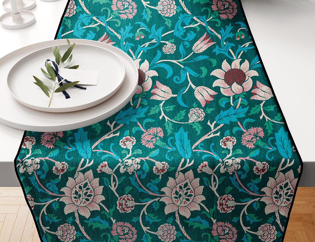 Turquoise Floral, Table Runner