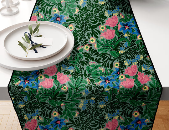 Green Floral, Table Runner