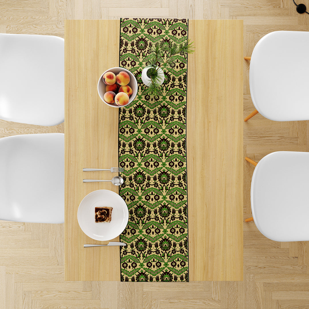 Dark Cream and Green, Table Runner