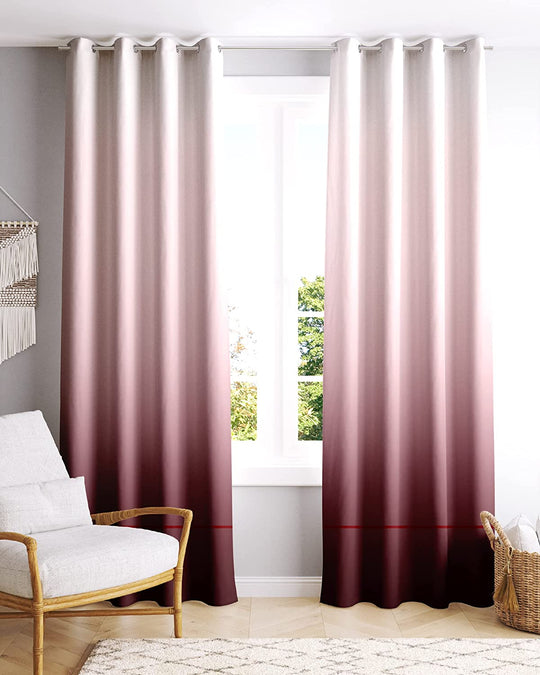 Ultimate Trends ™ Polyester Digital Printed Multi Shaded Gradient Curtains, Set of 2